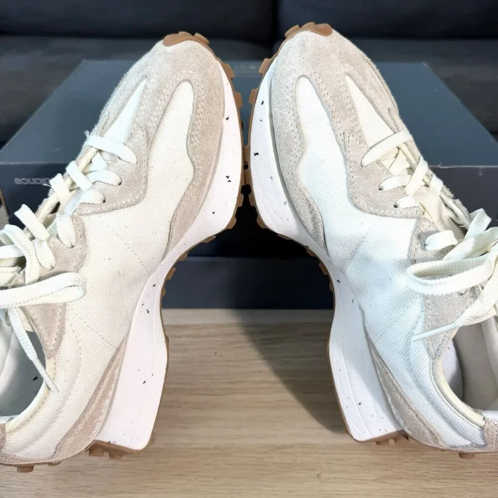 New Balance 327 Turtledove Beige Gum Suede Sneakers Women's Size 7